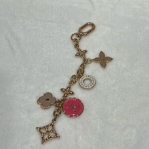 Louis Vuitton Gold and Pink Charm keychain
